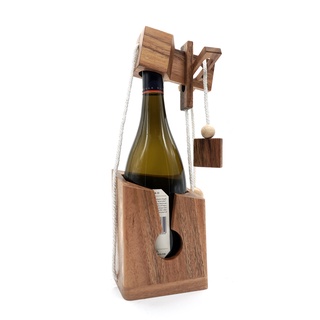 ปริศนาไวน์ลอดไม่ได้ Wine Bottle Puzzle A ของเล่นไม้ เกมไม้ไม้ฝึกสมอง ของเล่นไม้เสริมพัฒนาการ wooden puzzles gifts adults