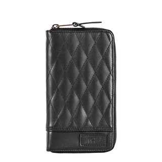 กระเป๋าสตางค์แบบยาว MHWstreetwear หนังแท้สีดำ bifold wallet เป๋าตังค์