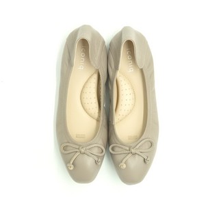 รองเท้าหนังแกะ ICONIQ รุ่น Leah Flat Comfy Balerina in Fossil Grey with Arch Support