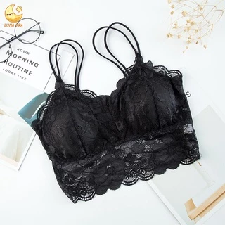 LunaBra บราลูกไม้ 2 สาย ผ้านิ่ม สายเดี่ยว ลายลูกไม้ 32-38 บรา เสื้อใน เซ็กซี่ ชุดชั้นในผู้หญิง ถอดฟองน้ำได้ BRA-010