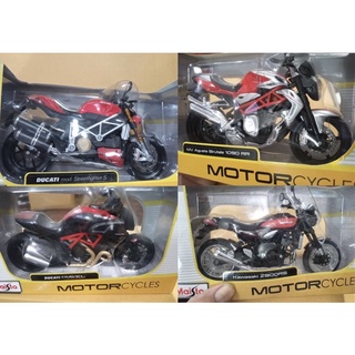 โมเดล มอเตอร์ไซค์ motocycle Ducati Street fighter, Ducati diavel, Agusta brutale, Kawasaki s-900 Maisto 1:12