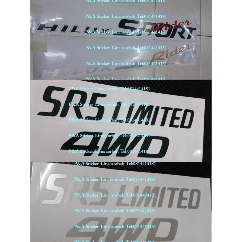 สติ๊กเกอร์สกรีน HILUX SPORT Rider / SR5 สำหรับติดข้างประตูและฝาครอบยางอะไหล่ รถTOYOTA SPORT RIDER
