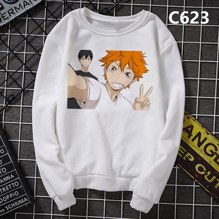 เสื้อกันหนาว คอกลม แขนยาว ลายการ์ตูน Haikyuu Hinata Shoyo สําหรับผู้ชาย และผู้หญิง