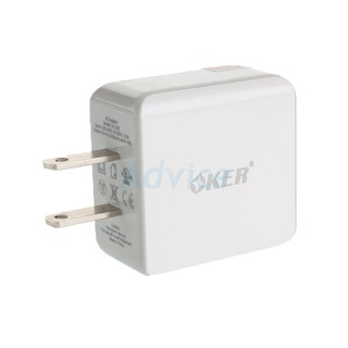 Adapter 2USB Charger + Micro USB Cable (3A/UC-232) OKER White