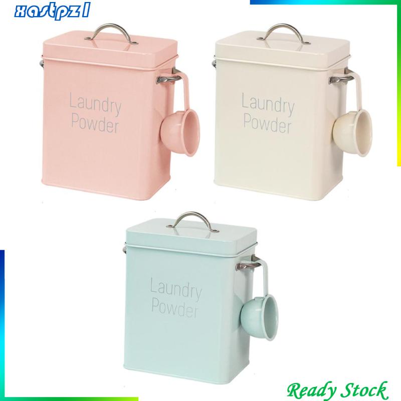 [HOMYL1] กล่องเก็บผงซักฟอก ดีบุก ข้าวสาร ขนาดใหญ่ สีเขียว