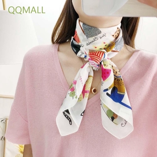 Qqmall ผ้าพันคอลายแมวสําหรับผู้หญิงเหมาะกับฤดูใบไม้ผลิ