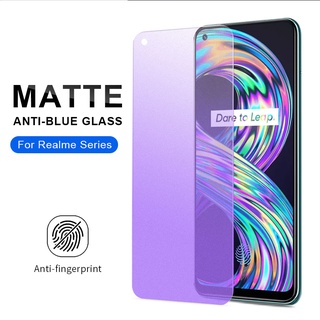 กระจกนิรภัยกันรอยหน้าจอ เนื้อแมตต์ ป้องกันแสงสีฟ้า สําหรับ Realme GT Master GT2  8 8i 9i 9 Pro Plus 7 6 7i C17 C35 C2 3 5 5i 6i C3 C11 C12 C15 C20Y C21 C21Y C31 C25 C25S C25Y X50 X7 X3 SuperZoom XT Narzo 20 Pro 30A 50i 50A Prime 50