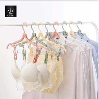 ไม้แขวนเสื้อพับได้ ไม้แขวน ขนาดพกพา สีพาสเทล