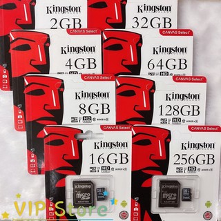 [11.11โค้ด FEBINC30 ลด30%] Kingston SD Card Micro SDHC  เมมโมรี่การ์ด (2 GB -256 GB) กล้องติดรถยนต์ / โทรศัพท์มือถือ)