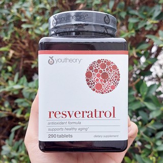 สารสกัดจากไวน์แดง เรสเวอราทรอล Resveratrol 290 Tablets (Youtheory®)