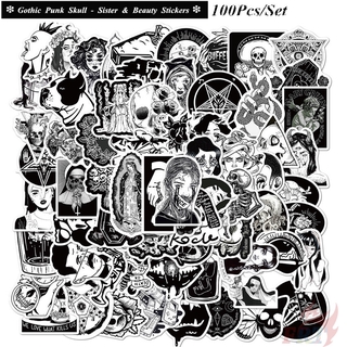 100Pcs/Set ❉ Gothic Punk Skull - Series B Sister &amp; Beauty สติ๊กเกอร์ ❉ Waterproof DIY Fashion Decals Doodle สติ๊กเกอร์