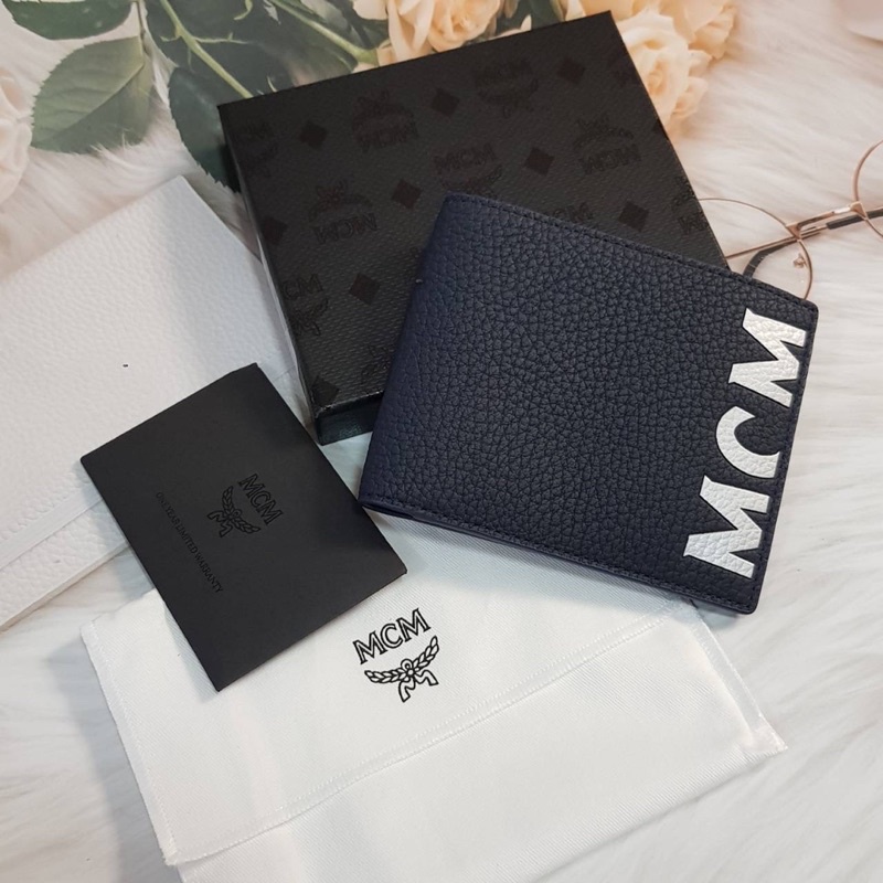 MCM short men wallet visetos bi-fold กระเป๋าสตางค์ ใบสั้น ผู้ชาย ของแท้