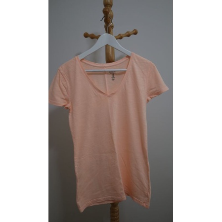 Gap เสื้อยืดคอวี สีส้ม Size XXS