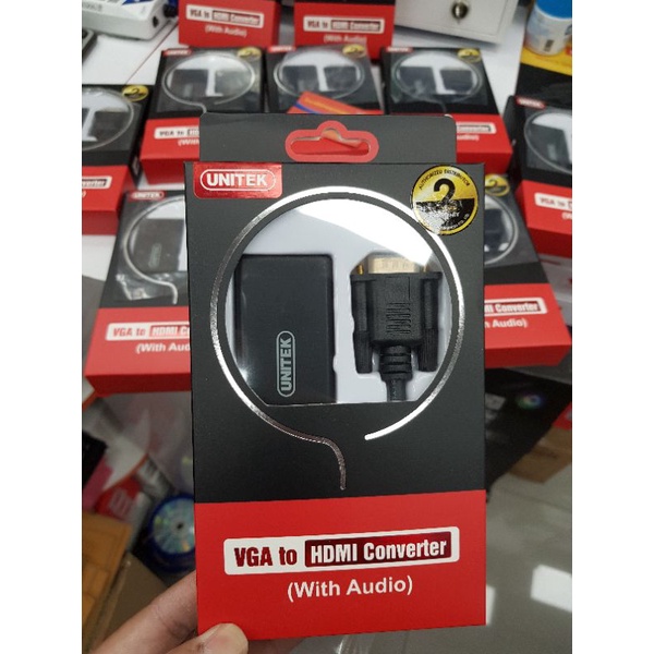 UNITEK VGA to HDMI Adapter with USB Connector for Stereo Audio Y-8711  Y8711