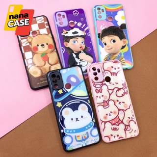 เคสเรียวมี/Realme C12 C17  เคสขอบนิ่ม TPU พิมพ์ลายกันรอยกล้อง เคลือบเจลกากเพชร เคสมือถือแฟชั่น ขอบสี พิมพ์เต็ม