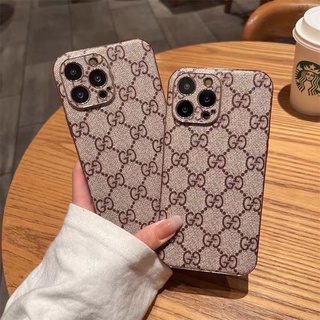 เคสโทรศัพท์มือถือหนัง ป้องกันเลนส์กล้อง ลาย Gucci สําหรับ iphone 13 12 11 Pro Max 7 8 X XS XR Plus SE