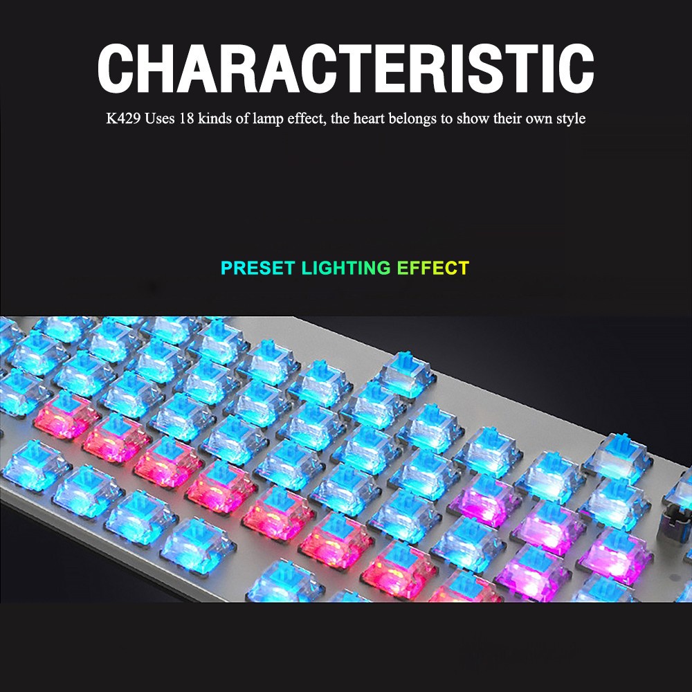 OKER K429 Gaming Keyboard RGB คีย์บอร์ดเกมมิ่ง ปุ่มBlue switch ...
