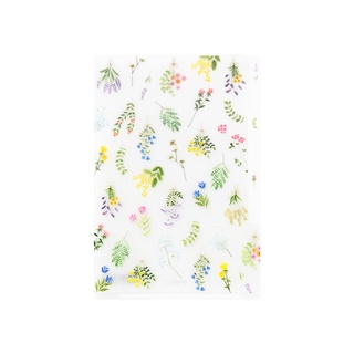 MIDORI 3 Pockets Clear Folder&lt;A6&gt;Dried Flower (D35366006) /แฟ้ม 3 ช่อง ขนาด A6 ลายดอกไม้แห้ง แบรนด์ MIDORI ประเทศญี่ปุ่น