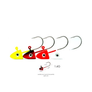 หัวจิ๊ก หัวอจิ อจิ  1.6 กรัม 4 หัว ทรง หัวปลา หัว จิ๊ก aji light jig เหยื่อ ตกปลา