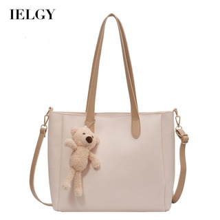 IELGY soft leather shopping bag cute bear casual shoulder bag women