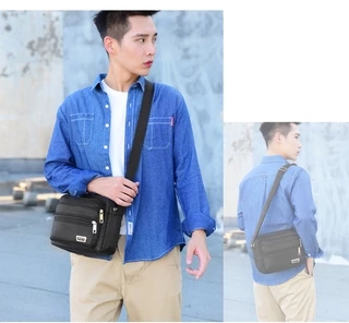 (w129)กระเป๋าสะพายข้าง ผ้าอ๊อกฟอร์ด มีช่องซิปใส่ของเยอะ vgetbag
