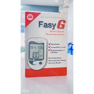 ครบชุด+พร้อมใช้+เครื่องวัดระดับน้ำตาลในเลือด EASY G แผ่น 25 เข็ม 25 ชิ้น