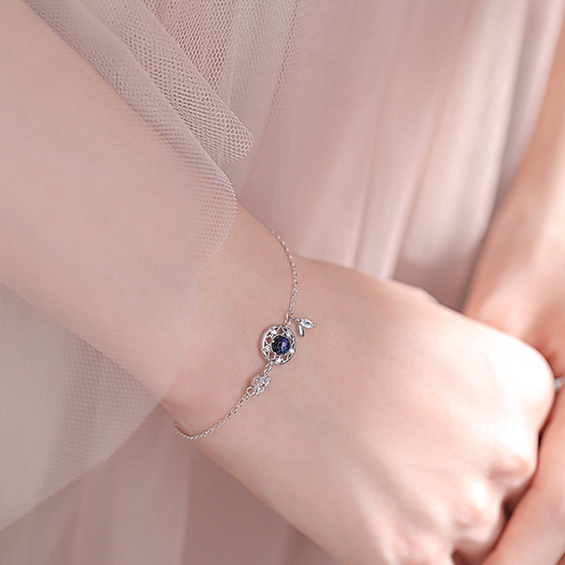 สร้อยข้อมือคริสตัล Korean Blue Crystal Dreamcatcher Bracelet Creative Starry Sky Zircon Bracelets Girl Jewelry Gift High Quality #2