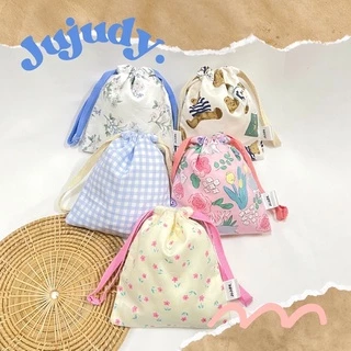 💓🧸พร้อมส่ง🧸💖กระเป๋าหูรูด ✨ถุงผ้าหูรูด มีซับใน ลายน่ารักๆ🫶🏻🐰✨🪴🩵Jujudy.shop