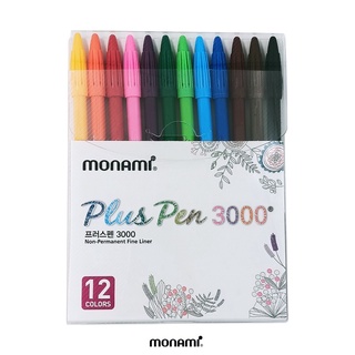 ปากกาสีน้ำ Monami รุ่น Plus Pen 3000 ชุด 12 สี | Monami Water Color Plus Pen 3000 Set 12