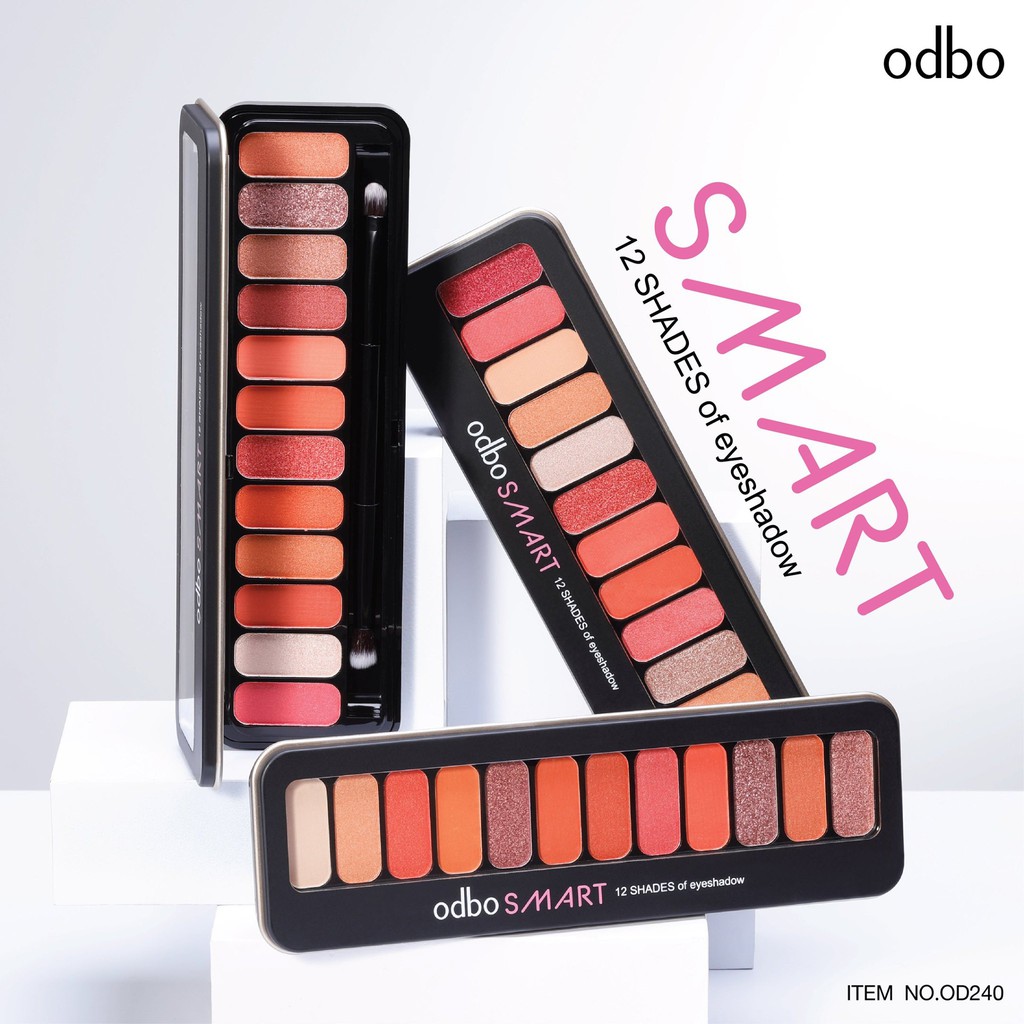 🌟 อายแชโดว์พาเลท 12 เฉดสี โอดีบีโอ ODBO SMART 12 SHADES OF EYESHADOW OD240