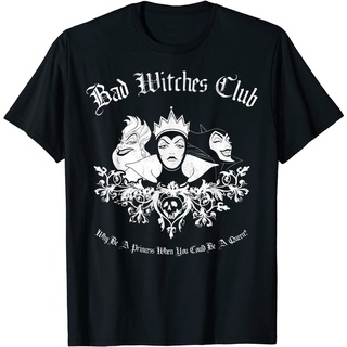 เสื้อยืดผ้าฝ้ายพิมพ์ลายขายดี ผ้าฝ้ายคอกลมเสื้อยืด พิมพ์ลายกราฟฟิค Disney Villains Bad Witches Club Group Shot สไตล์วินเท