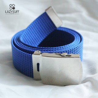 เข็มขัดผ้าไนล่อน หัวล็อคอย่างดี สีน้ำเงิน Blue Belt by Lazysuff