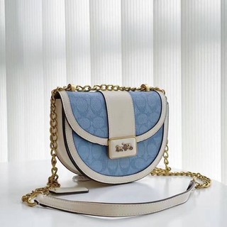 Coach ALIE SADDLE BAG IN SIGNATURE CHAMBRAY