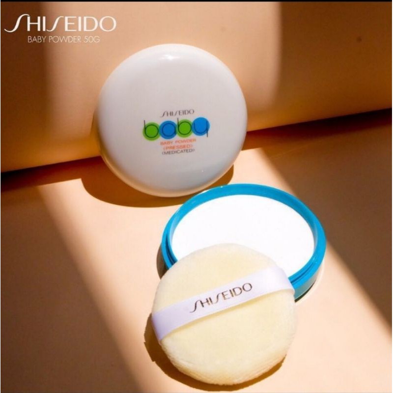 ShiseidoBabyPowderPressedMedicateขายดีตลอดกาลแป้งเด็กอัดแข็งสูตรเนียนใสควบคุมความมันให้ผิวเนียน