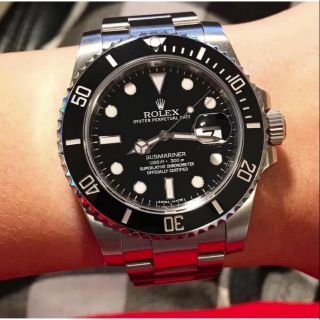 Rolex นาฬิกาสีดำน้ำผีสแตนเลสสตีลนาฬิกาจักรกลอัตโนมัติกลไกนาฬิกาสวิสเคลื่อนไหวนาฬิกาสแตนเลส 316L