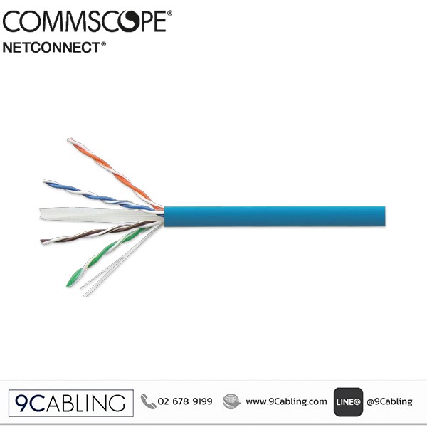 [พร้อมส่ง/NetConnect] : Commscope NetConnect 1427071-6 - U/UTP Cat6 Indoor Cable, 24AWG, CM, Blue