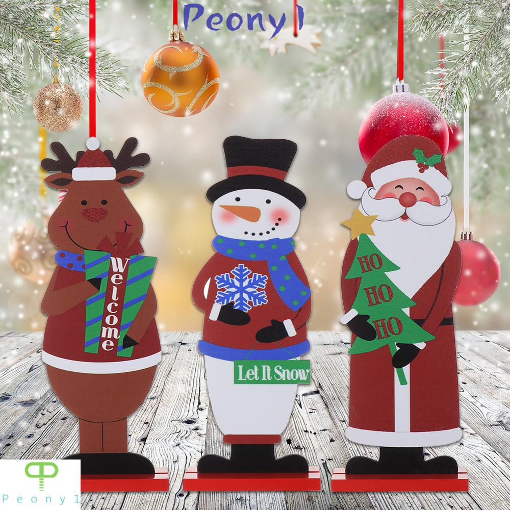 Peny Event And Party Wooden Pendants Snowman Xmas Decor Christmas Ornaments Elk Wood Diy 4043