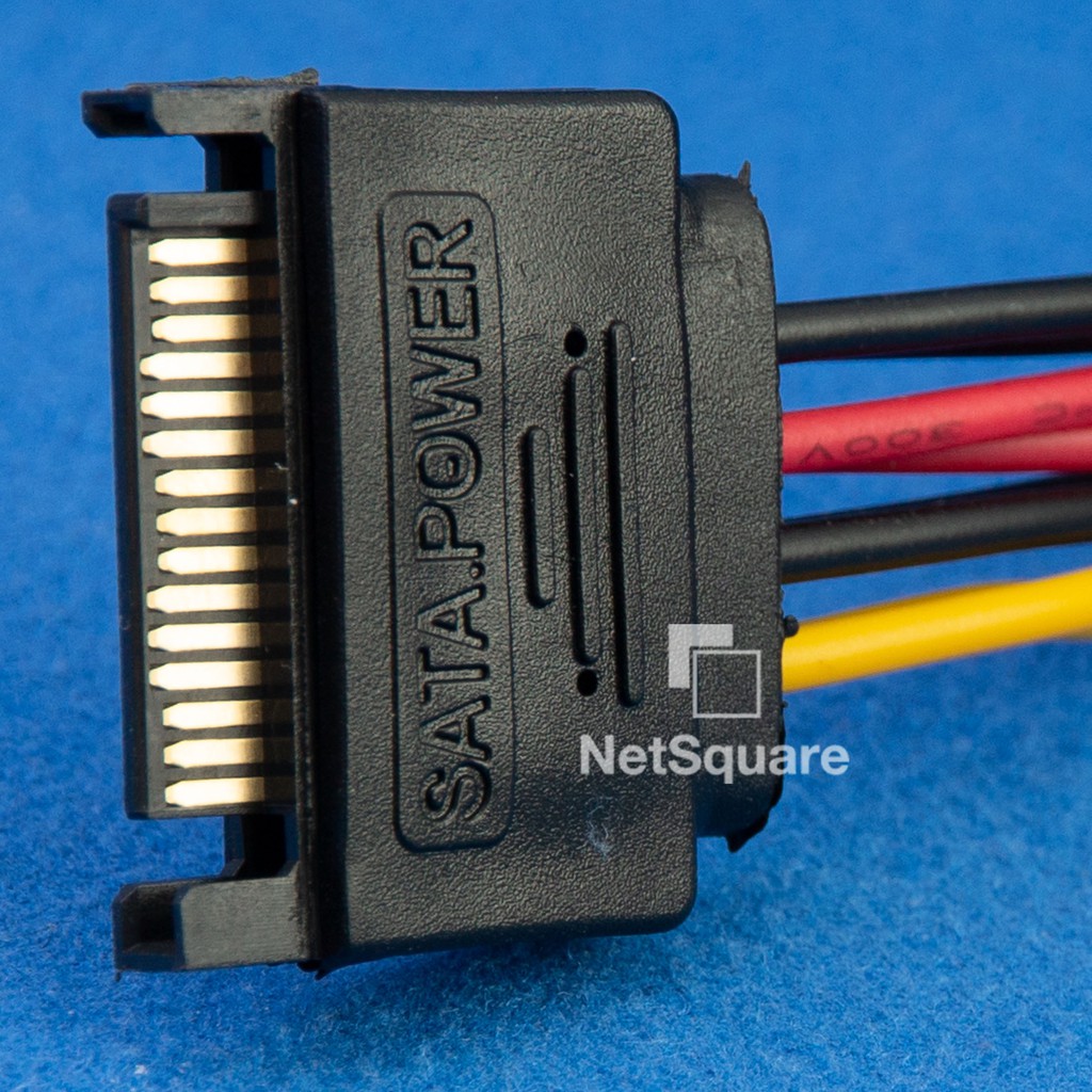 15 Pin SATA Power Cable Male to Dual Y Splitter Female HDD Power Supply Cable สายไฟคอม
