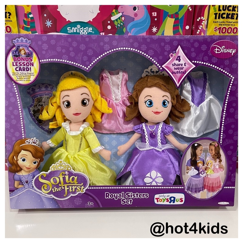 ✅Sofia The First and Princess Amber Soft Doll Set ตุ๊กตา สูง 24 นิ้ว 💰จ่ายปลายทางได้💵แท้💯