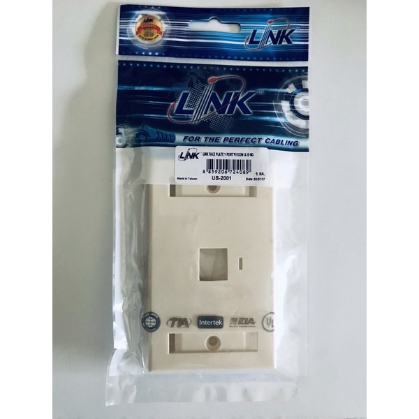LINK FACE PLATE 1 PORT W/ICON & ID NO. รุ่น US-2001 หน้ากากแลน ยี่ห้อ LINK ของแท้