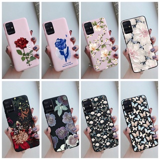 เคสโทรศัพท์ซิลิโคน TPU แบบนิ่ม ลายดอกไม้ สีแคนดี้ สําหรับ Samsung Galaxy A31 A51 A71 A315F A515F A715F