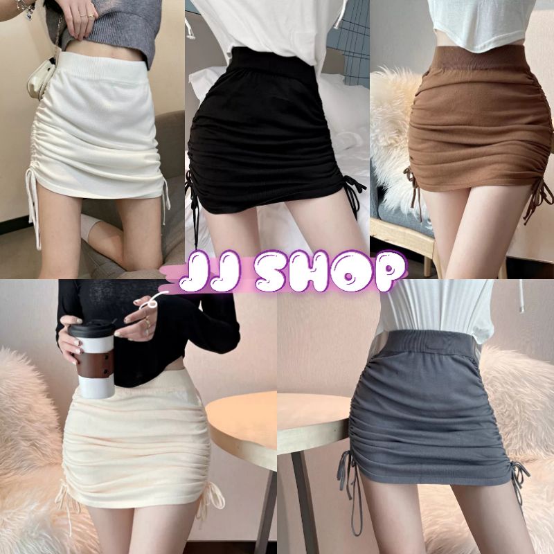 JJ Shop​ ​พร้อมส่ง กระโปรงไหมพรม ปรับความยาวได้ ดีเทลสุดเก๋ไม่ซ้ำใคร "32046"