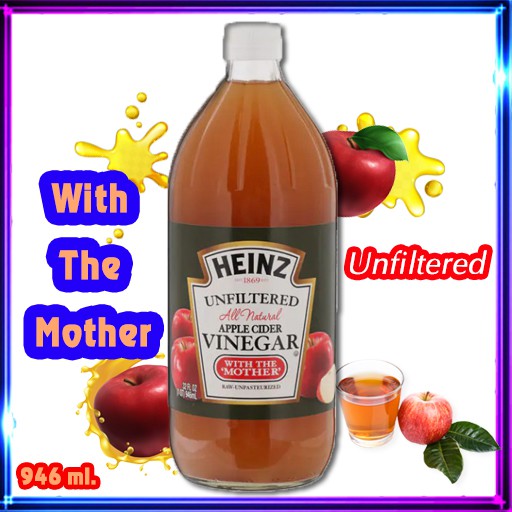 Heinz Apple Cider Vinegar (with the mother) New Look 946 มล.น้ำส้มสายชูหมักจากแอปเปิ้ล (ตราไฮนซ์)