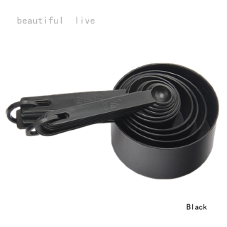 Beautiful live ช้อนตวงพลาสติก สีดํา สําหรับตักกาแฟ เบเกอรี่ 10 ชิ้น