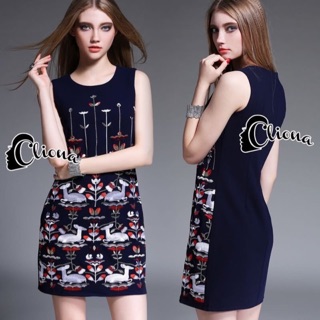 Mini Dress ปักลายPremium by Cliona Free Ems