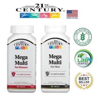 21st Century, Mega Multi for Women and for Men, Multivitamin &amp; Multimineral, 90 Tablets