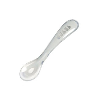 BEABA ช้อนซิลิโคน 2nd stage ด้ามสั้น 2nd age soft silicone spoon - GREY