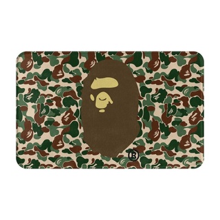 Supreme Bape A Bathing Ape Green Camo พรมเช็ดเท้า พรมเช็ดเท้าในร่ม นุ่ม ตกแต่ง เสื่อกลางแจ้ง ดูดซับน้ํา พรมยาง สบาย ปูพื้น (80X50 ซม.)