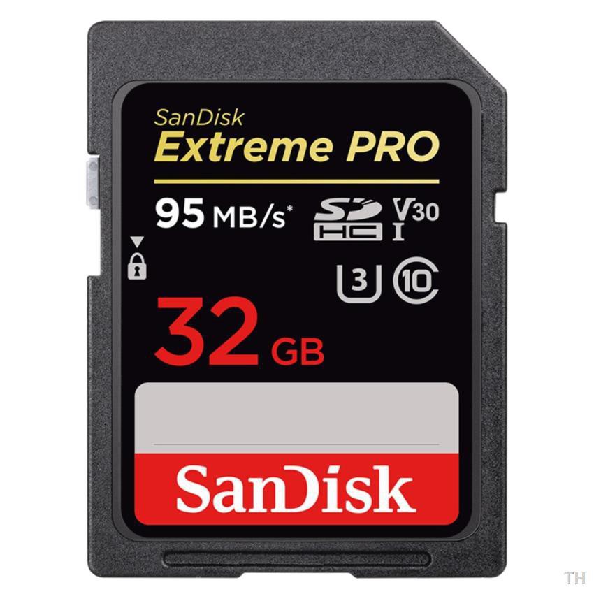 ยอดนิยม۞❇SanDisk Extreme Pro SD Card 32GB ความเร็ว อ่าน 95MB/s เขียน 90MB/s (SDSDXXG-032G-GN4IN)