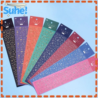 Suhe 2Pcs/Set  สติ๊กเกอร์ริบบิ้นโลมาสีทองสีเงินลายผีเสื้อสําหรับตกแต่งเล็บ